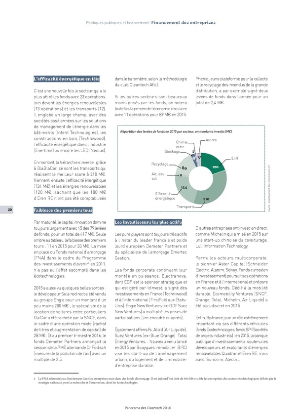 Panorama des Cleantech en France en 2016 - Page 22