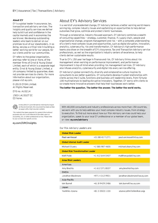 Global Governance, Risk and Compliance Survey 2015 - Page 17