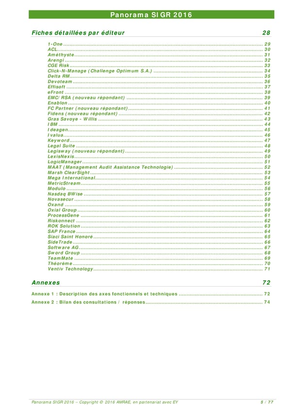 EY -  8e Panorama de l'AMRAE sur les Systèmes d’Information de Gestion des Risques - Page 5