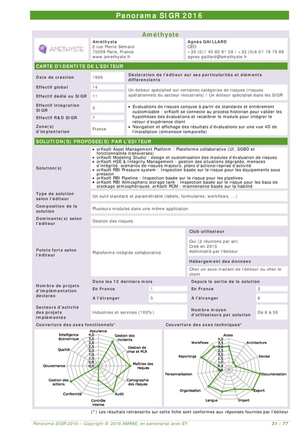 EY -  8e Panorama de l'AMRAE sur les Systèmes d’Information de Gestion des Risques - Page 30