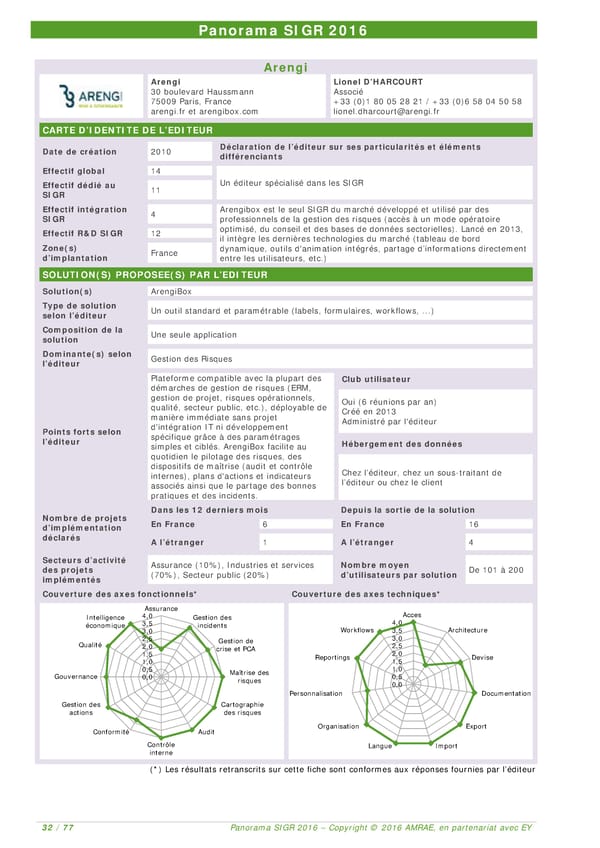 EY -  8e Panorama de l'AMRAE sur les Systèmes d’Information de Gestion des Risques - Page 31