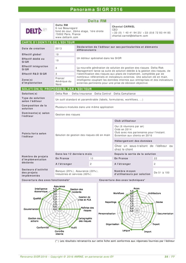 EY -  8e Panorama de l'AMRAE sur les Systèmes d’Information de Gestion des Risques - Page 34