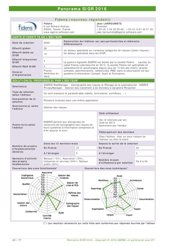 EY -  8e Panorama de l'AMRAE sur les Systèmes d’Information de Gestion des Risques - Page 41