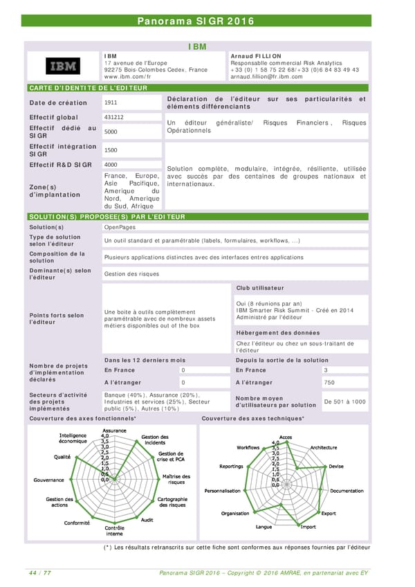 EY -  8e Panorama de l'AMRAE sur les Systèmes d’Information de Gestion des Risques - Page 43