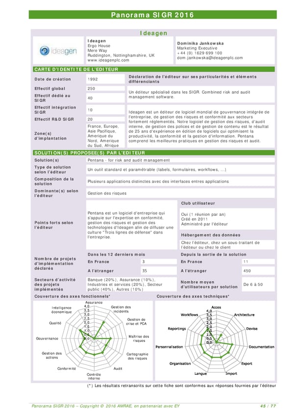 EY -  8e Panorama de l'AMRAE sur les Systèmes d’Information de Gestion des Risques - Page 44