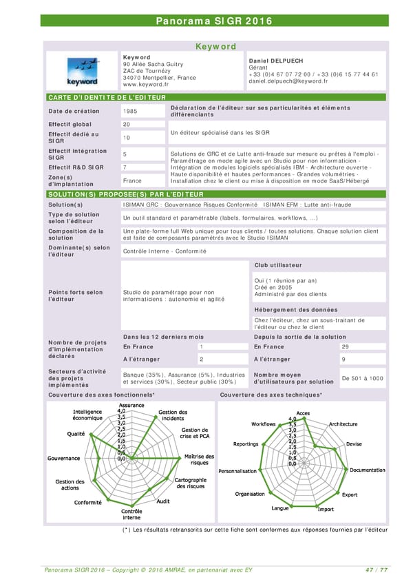 EY -  8e Panorama de l'AMRAE sur les Systèmes d’Information de Gestion des Risques - Page 46