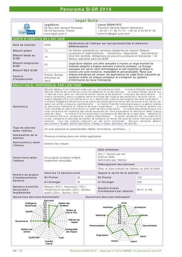 EY -  8e Panorama de l'AMRAE sur les Systèmes d’Information de Gestion des Risques - Page 47