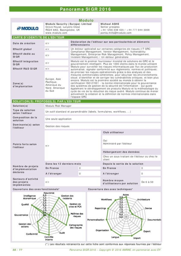 EY -  8e Panorama de l'AMRAE sur les Systèmes d’Information de Gestion des Risques - Page 54