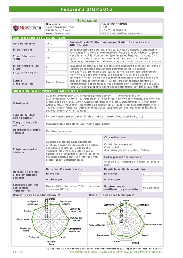 EY -  8e Panorama de l'AMRAE sur les Systèmes d’Information de Gestion des Risques - Page 56