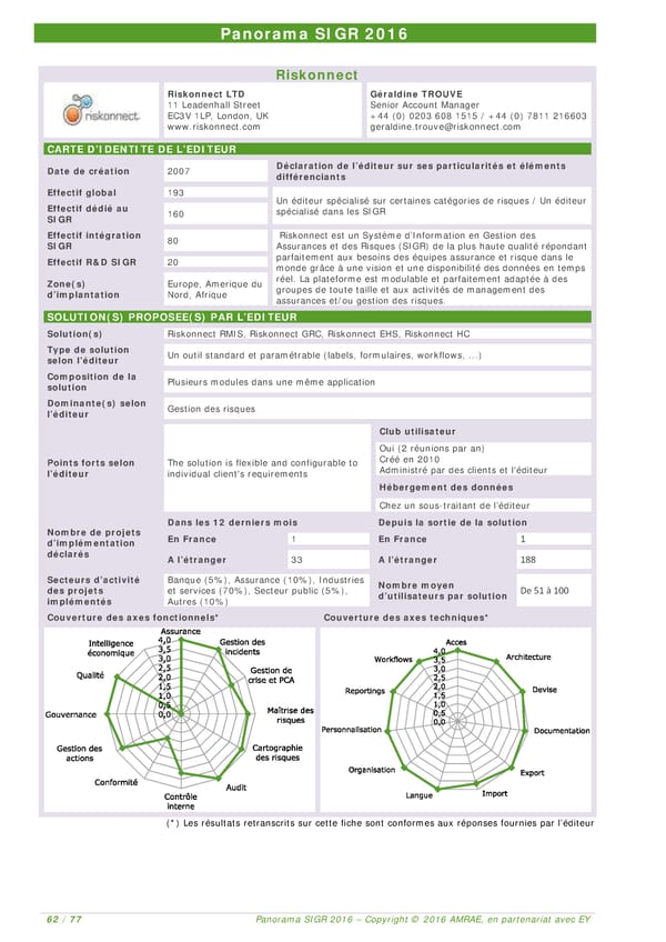 EY -  8e Panorama de l'AMRAE sur les Systèmes d’Information de Gestion des Risques - Page 60