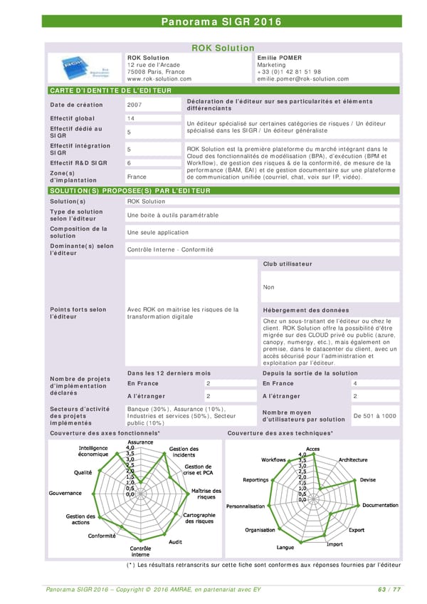 EY -  8e Panorama de l'AMRAE sur les Systèmes d’Information de Gestion des Risques - Page 61