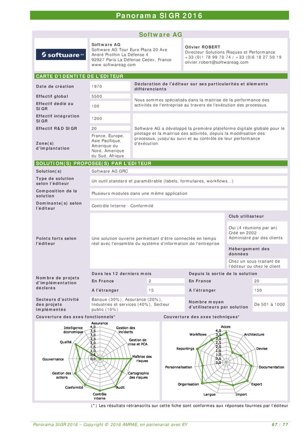 EY -  8e Panorama de l'AMRAE sur les Systèmes d’Information de Gestion des Risques - Page 65